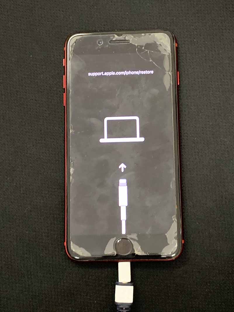 リンゴループ状態のiPhone